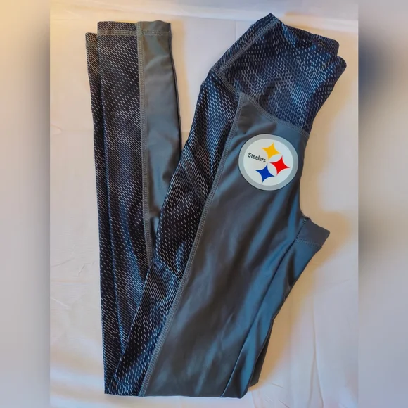 Kids Athletic Leggings in Black and Gray - Picture 1 of 6